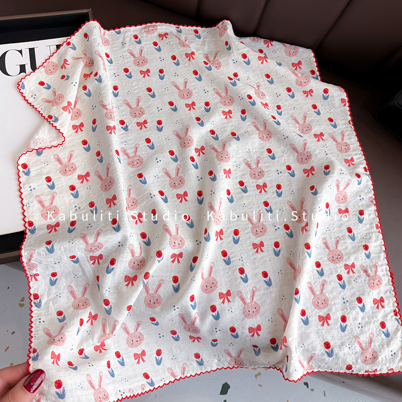 Cotton Linen Square Scarf  58  - Ascot Neck Scarf review and price