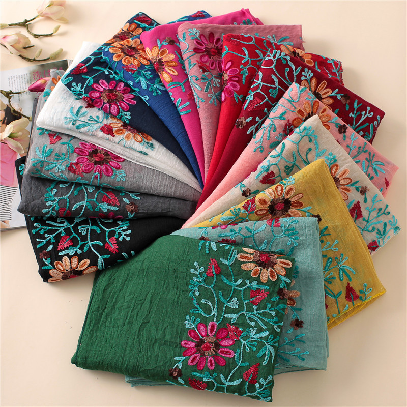 2026 Plain Embroider Floral Vi - Bandana Cotton review and price