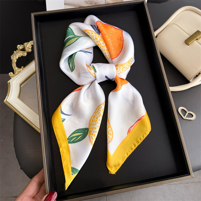 2026 New Fruit Print Silk Squa - Ascot Neck Scarf review and price