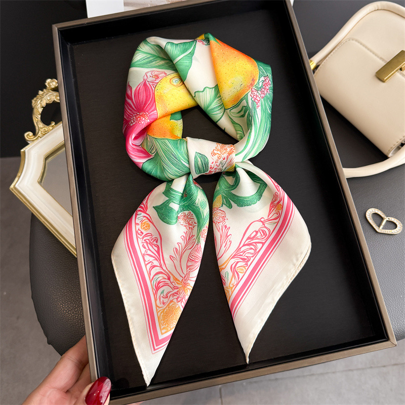 2026 New Fruit Print Silk Squa - Ascot Neck Scarf review and price