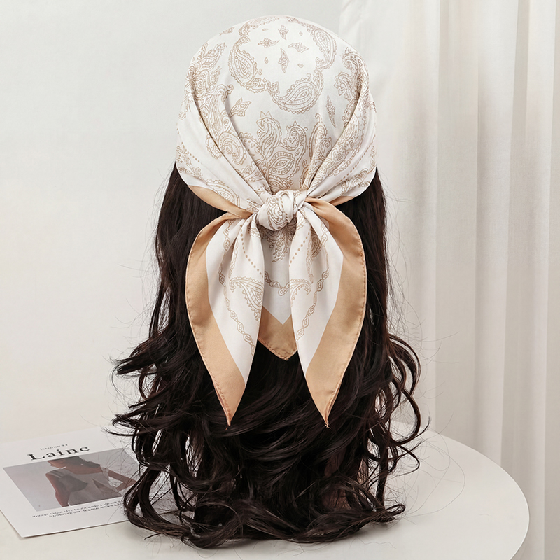 Vintage Beige Paisley Print Sq - Ascot Neck Scarf review and price