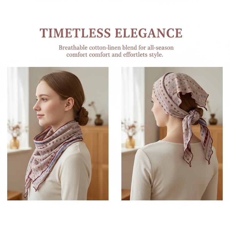 Cotton Linen Triangle Scarf Ca - Bandana Cotton review and price